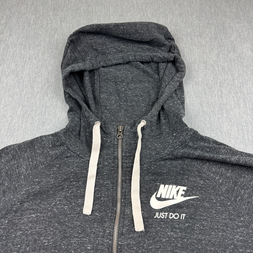 Nike Jacket Women XL Gray Lightweight Full Zip Hoodie Fleece Gym Workout Train - Picture 4 of 12